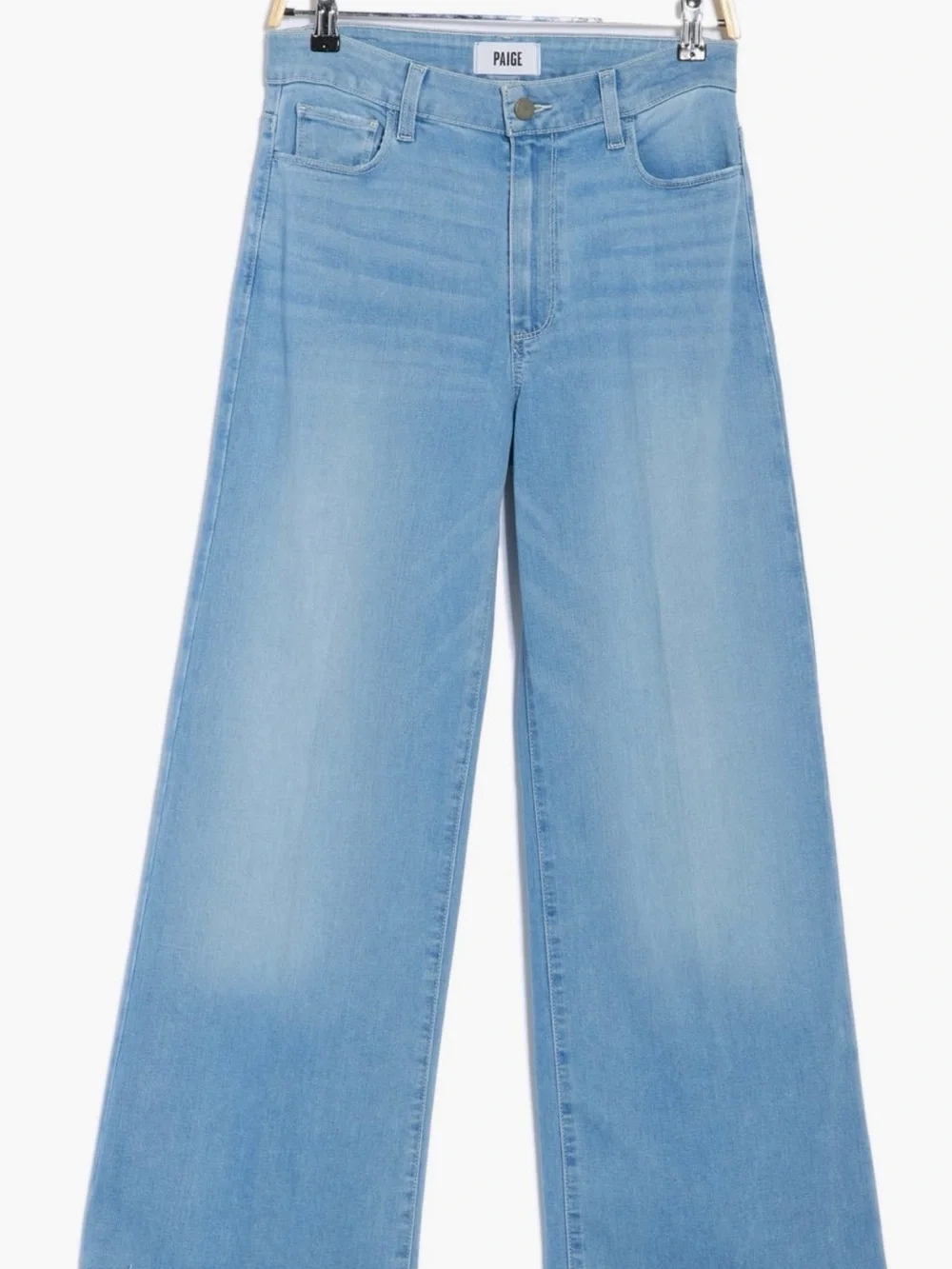 PAIGE Connie Cuffed Raw Hem High Waist Wide Leg Jeans - Picture 3 of 3